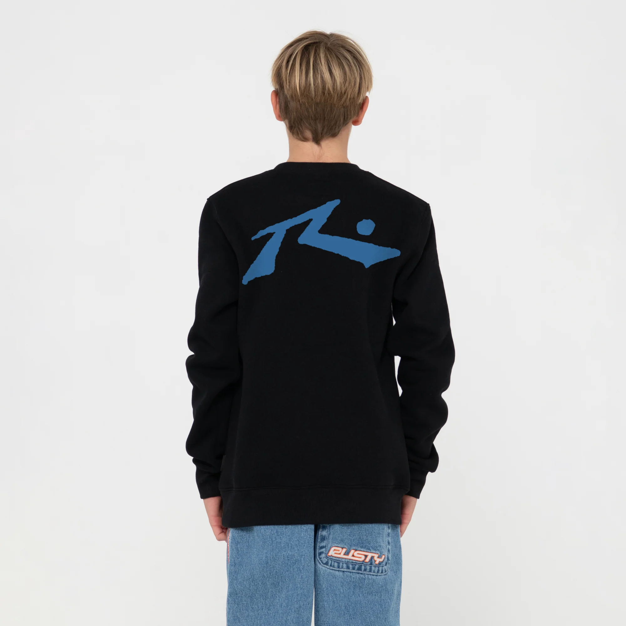 Buzo Rusty Competition Crew Jr Black/Atlantic Blue - Image 3