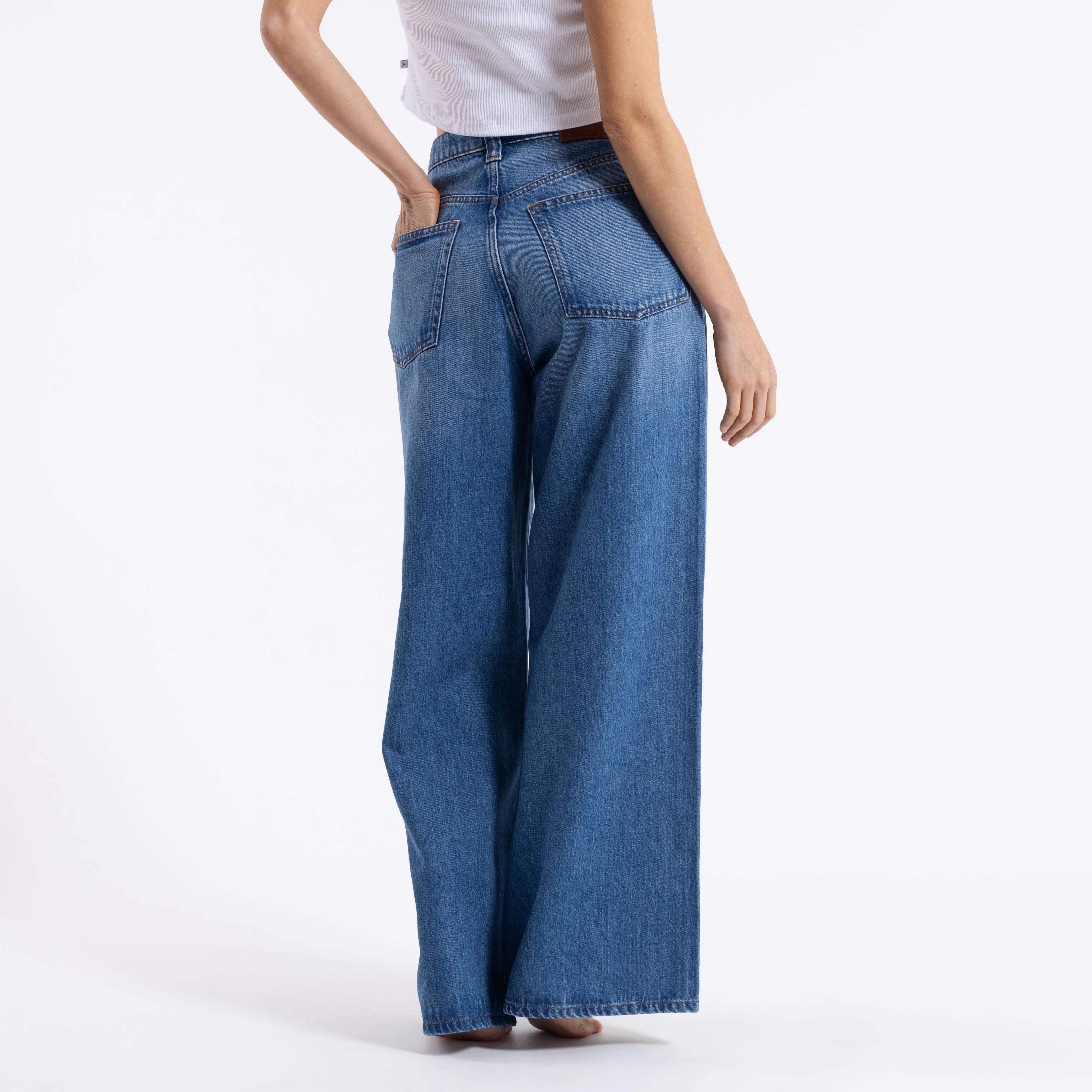 Jean Wendy Hi Rise Wide Leg Middy Blue - Image 3