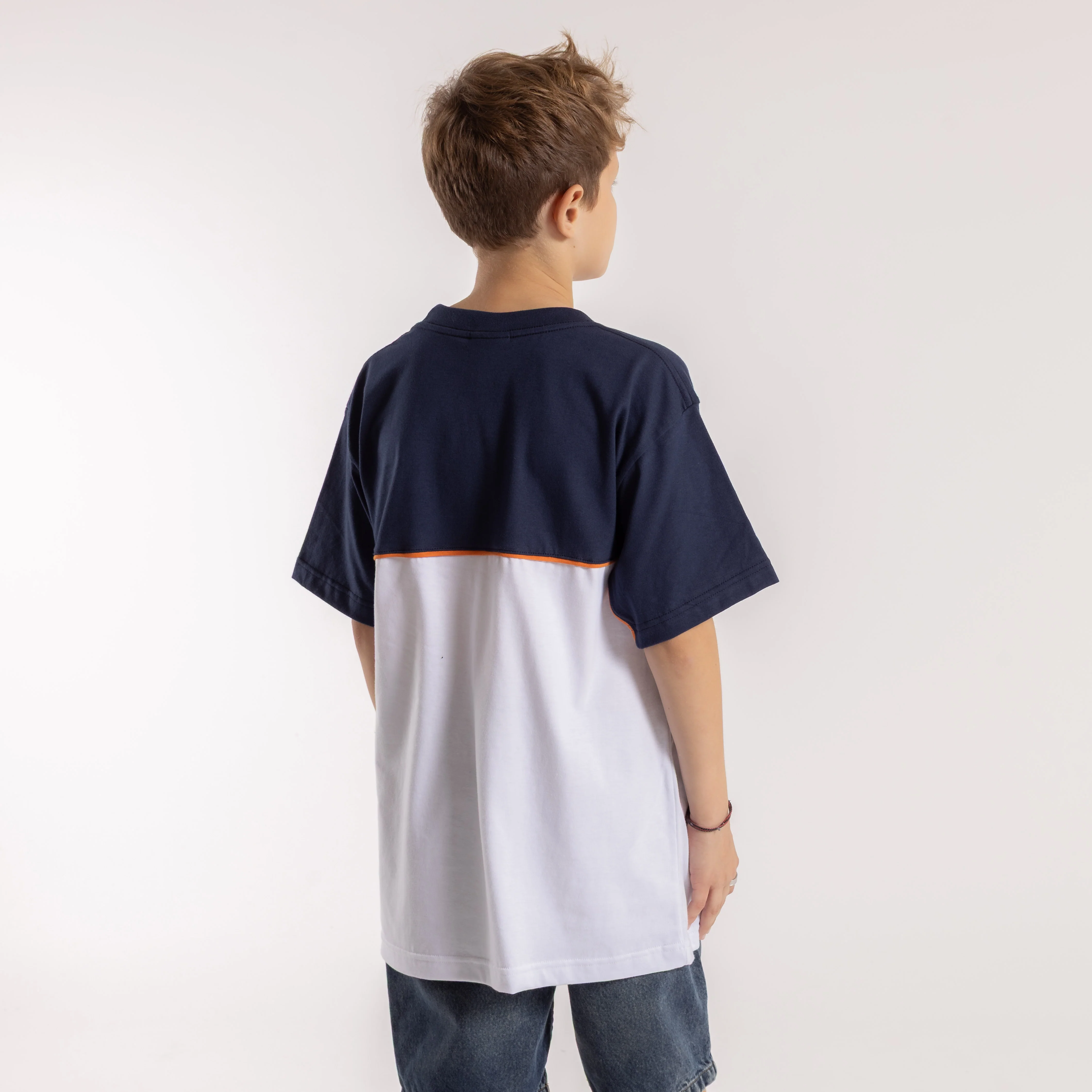 Remera Infinity Junior White/Navy Blue - Image 4