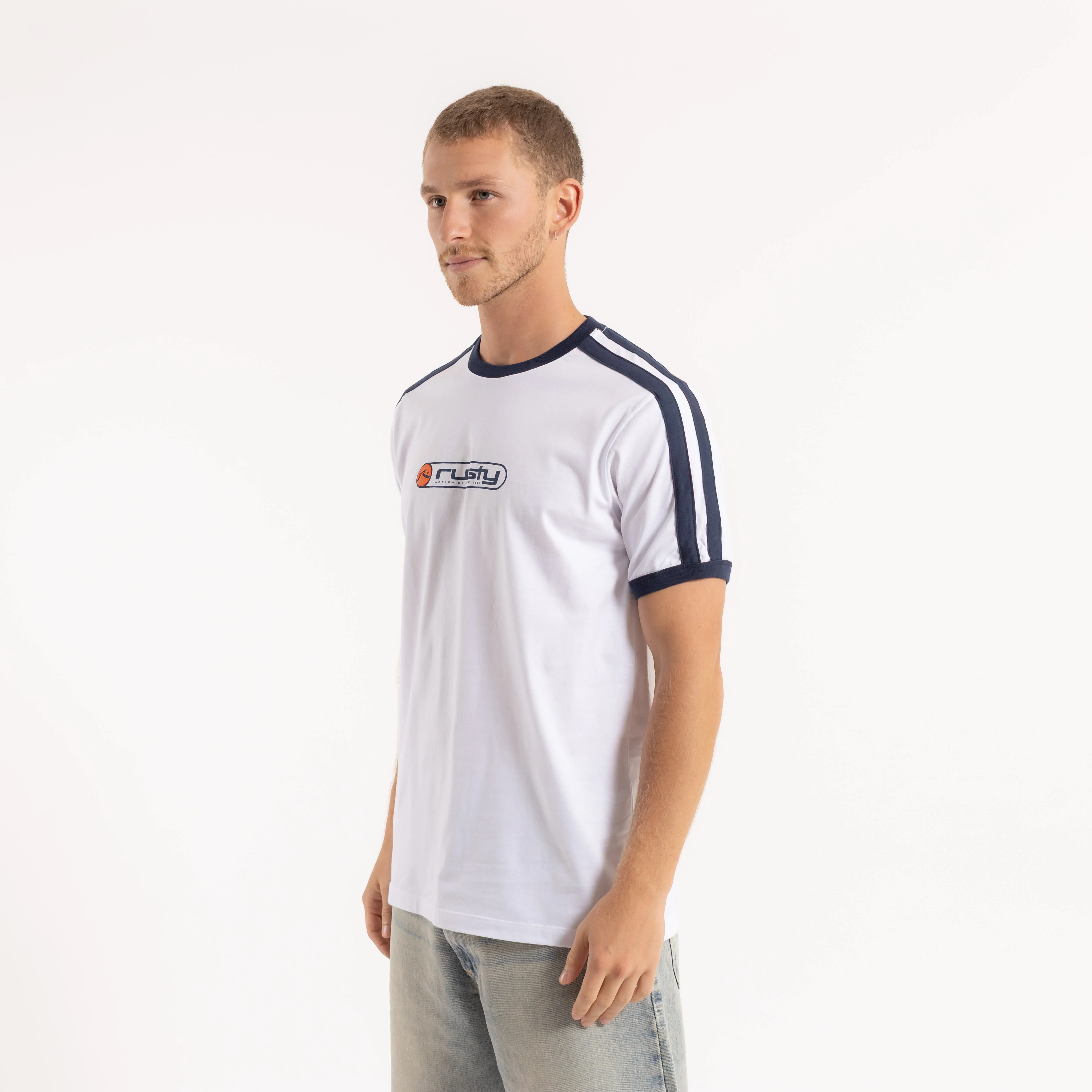 Remera Poppa White/Navy Blue - Image 3