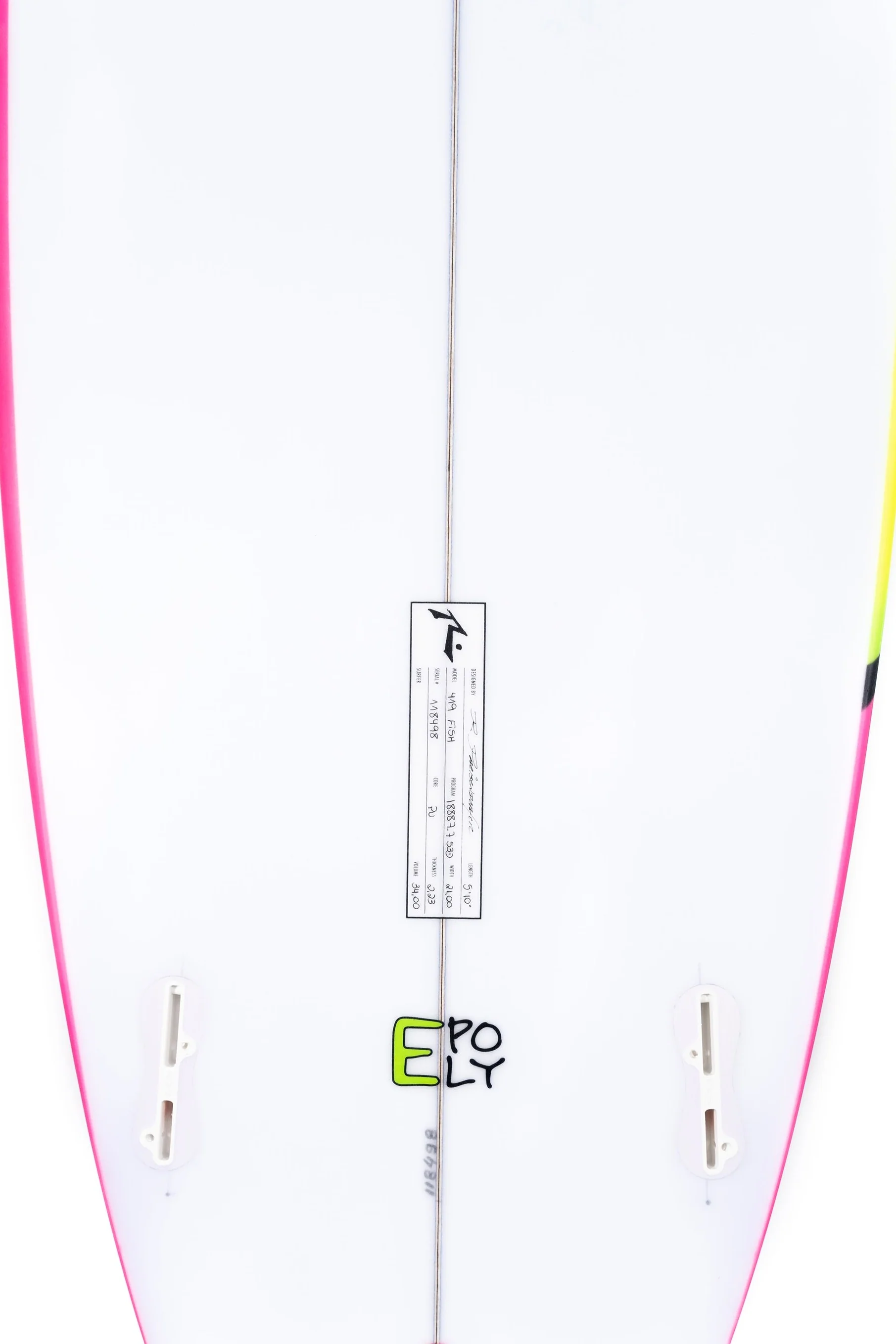Surfboard Rusty 419 Fish 5' 10" FCS - Image 3